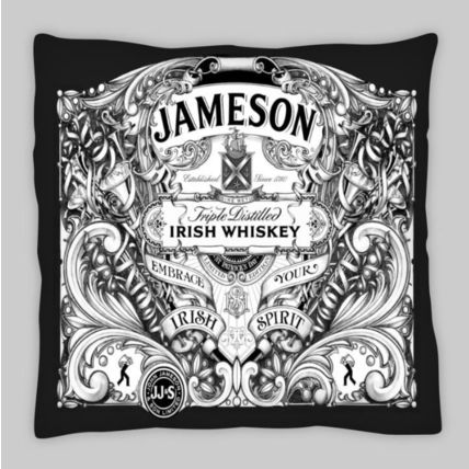 jameson whisky linen weave cushion cover whiskey