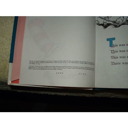 the cat in the hat comes back book 1958 grolier book club edition uvwx 6789