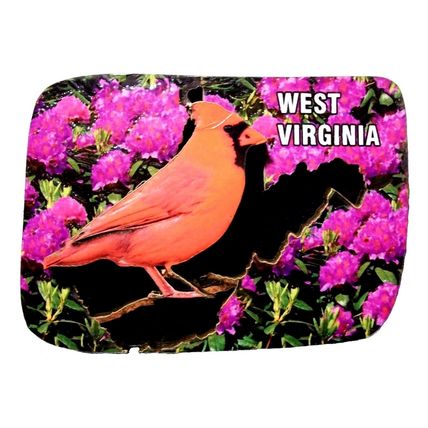 West Virginia with Cardinal Artwood Fridge Magnet