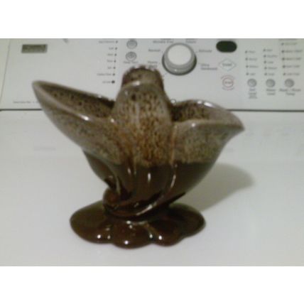 Drip ware brown planter vase high gloss very nice
