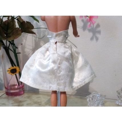 Barbie Vintage 1963 Party Date White Glitter Dress #958 Excellent Condition!!