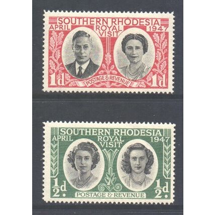 Southern Rhodesia Scott 65/66 - SG62/63, 1947 Royal Visit Set MNH**