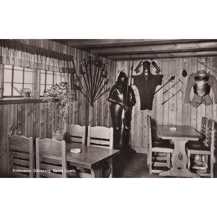 Black Knight Costume Sverige Gamla Odinsborg Riddarsalen Upsala RPC Postcard