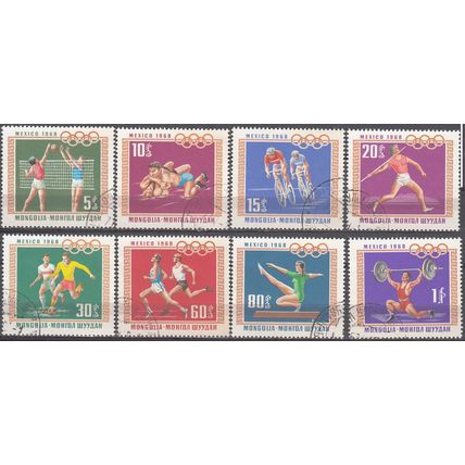 Mongolia 1968 Michel 511 - 518 O Cote (2006) 1.80 Euro Jeux Olympiques à Mexique
