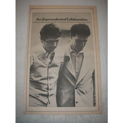 1973 Love Devotion Surrender Album Ad - Carlos Santana