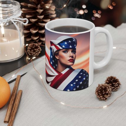 The United States of America USA Flag Eagle #6 11oz Ceramic Coffee Mug