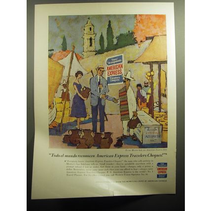 1958 American Express Travelers Cheques Ad - Todo el mundo reconocen