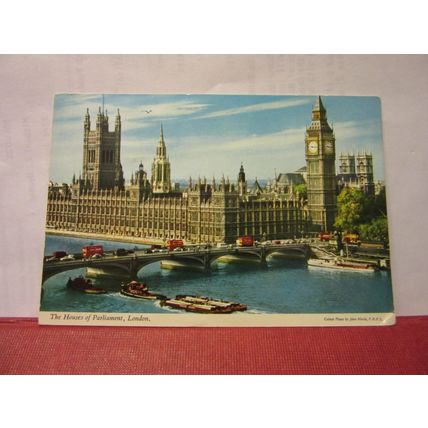 THE HOUSES OF PARLIAMENT, LONDON used postcard by John Hinde #
