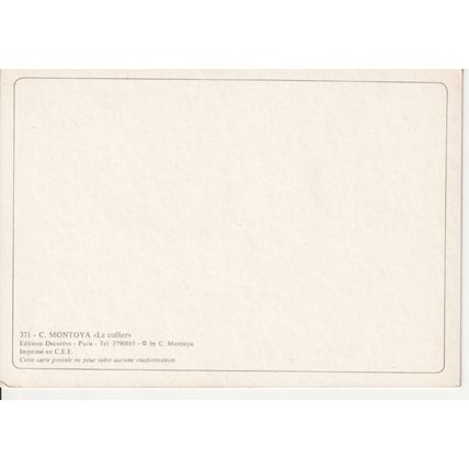Unused Art Postcard - Le colliere - C. Montoya