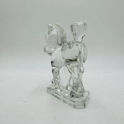 Heisey Art Glass Oscar Plug Horse Clear Figurine 4in
