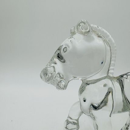 Heisey Art Glass Oscar Plug Horse Clear Figurine 4in