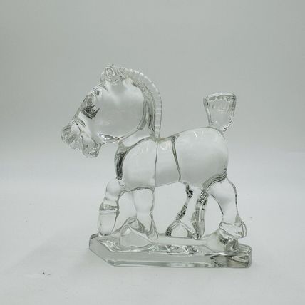 Heisey Art Glass Oscar Plug Horse Clear Figurine 4in
