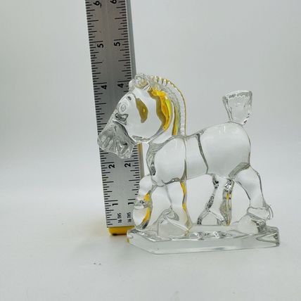 Heisey Art Glass Oscar Plug Horse Clear Figurine 4in