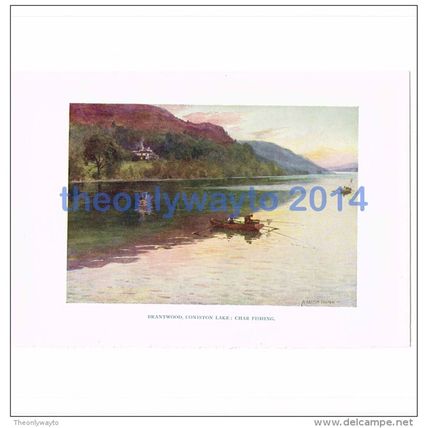 BRANTWOOD, CONISTON, CHAR FISHING, CUMBRIA, ENGLAND, BOOK ILLUSTRATION, 1925