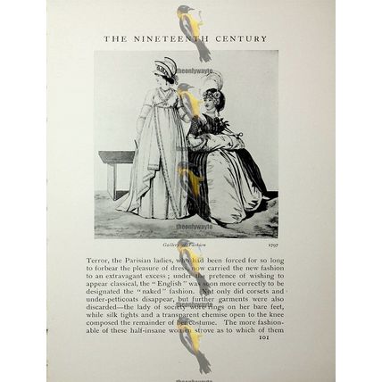 Two Ladies, Gallery Of Fashion, 1797, Fashion Book Illustration (Print), 1909