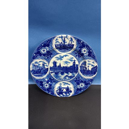 Vintage J.H. Weatherby & Sons London Pride Blue/ White Plate Excellent Condition