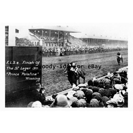pt9216 - Doncaster Racecourse , St Leger , Prince Palatine wins 1911 Print