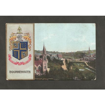 Postcard Bournemouth Dorset The Bournemouth Coat of Arms and View