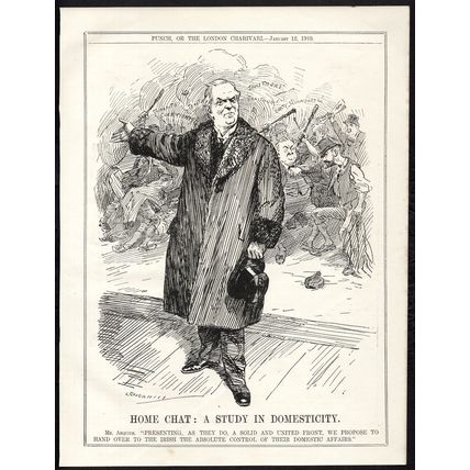 HOME CHAT: A STUDY OF DOMESTICITY 1910 Leonard Raven-Hill PUNCH CARTOON PAGE