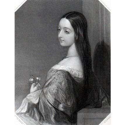 LEONORA D’ESTE 1842 Henry Thomas Ryall - Frank Stone ANTIQUE ENGRAVING