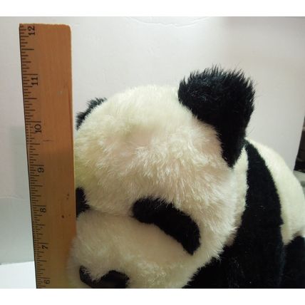 Vintage Gund Panda Bear 11" Plush Stuffed Animal Sitting Black Tail