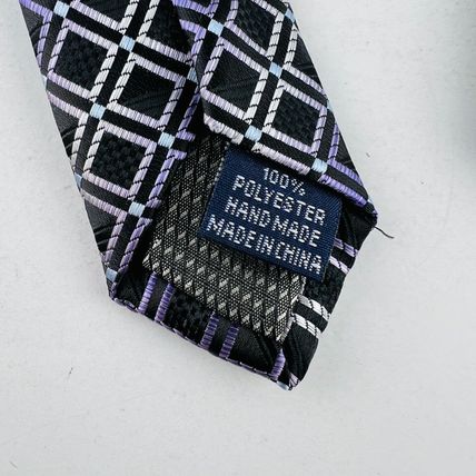 Croft & Barrow Necktie Tie Diamond Design Purple Silver Black