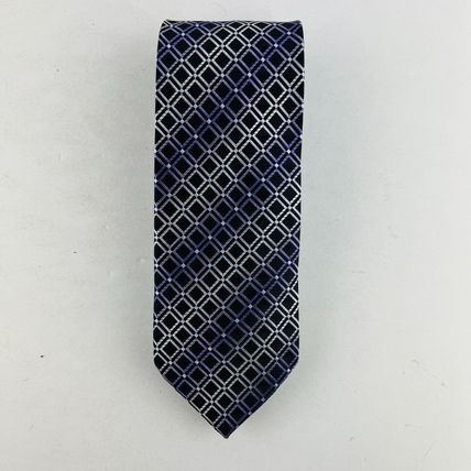 Croft & Barrow Necktie Tie Diamond Design Purple Silver Black