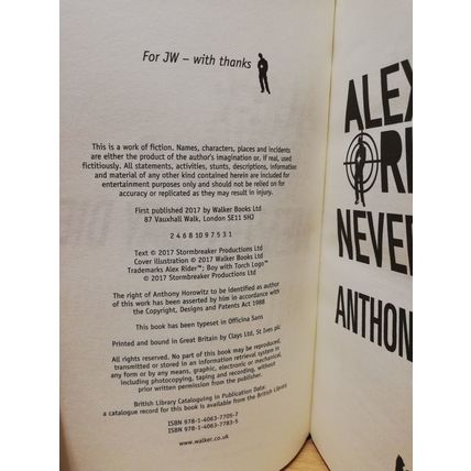Alex Rider - Never Say Die - Anthony Horowitz - 1st U.K Edition - 1st Print-2017