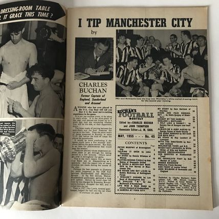 CHARLES BUCHAN Football Monthly 1955 May Wolves Wilshaw Man City Jack Milburn VG