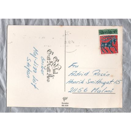 God Jul & Gott Nytt Ar - Sweden - Postally Used - Malmo 21st December 1974