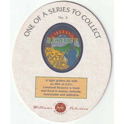 BEER MAT - MITCHELLS BREWERY - LAKELAND RESERVE - (Cat No 044) - (1997)