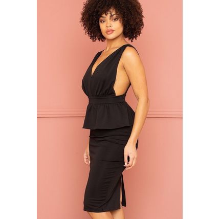 Women's Shimmer Peplum Midi Dress