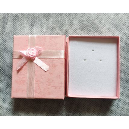 Pink marbled colour gift box approx 8 cm x 7 cm x 2 cm