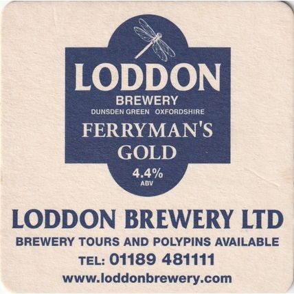 BEER MAT - LODDON BREWERY - FERRYMAN'S GOLD/HOPPIT BITTER -(Cat No 001) - (2004)