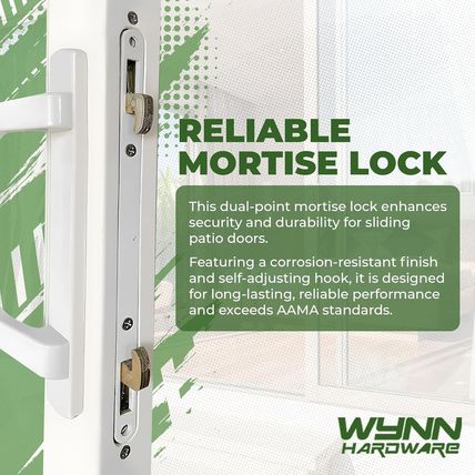 10" Sliding Patio Glass Door Dual Point Mortise Lock Replacement with Faceplate