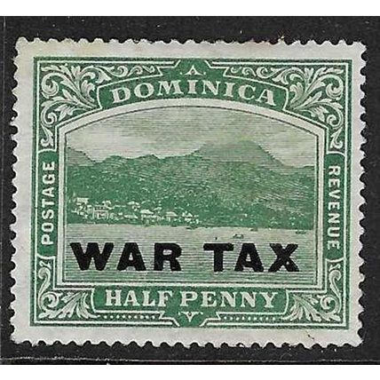 DOMINICA 1918-19 WAR TAX OVERPRINT ON 1/2d MINT SG57 #1