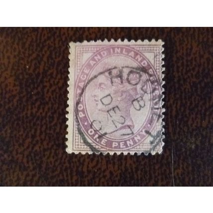 1881 GB Queen Victoria SG172 1d lilac used stamp date Hodnet December 27 1901