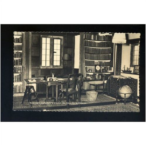 Sussex BURWASH Rudyard Kipling's Study Postcard by Valentine (M 5319)