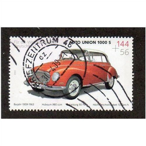 GER 2003 €1.44 +56 'CARS -AUTO UNION 1000S' FINE USED (EBID30-310)