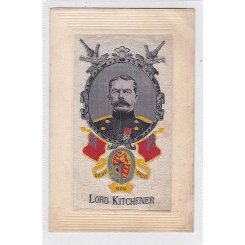 Patriotic Woven Silk Postcard Showing Lord Kitchener (SIL407)