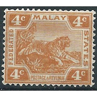 Federated Malay States 1926 SG60 4c Orange Mounted Mint .. ..