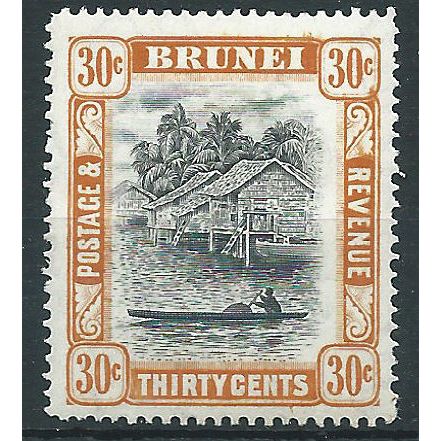 Brunei 1947 SG88 30c Black & Orange Mounted Mint .. ..