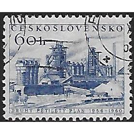 Mi 953: 60 h. violet-ultramarine Second Five Year Plan.