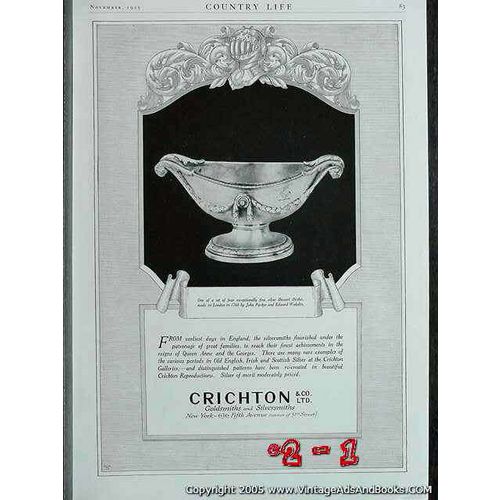 CRICHTON CO 1925 John Parker Edward Walkelin silver dish vintage ad