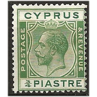 Cyprus 1924 SG105 3/4pi Green Mounted Mint . ..