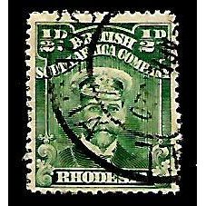 RHODESIA 1913 1/2d DULL GREEN SG188b FINE USED