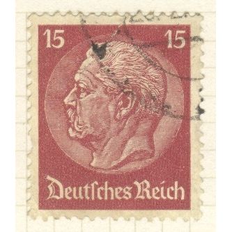 Germany 1934 - 15pf brownish purple - President Von Hindenburg - used 2