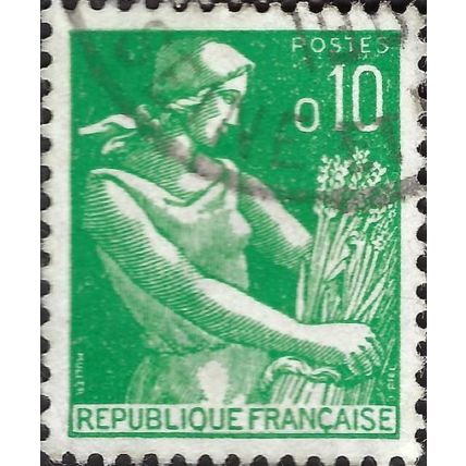 FRANCE, Reaper, green 1960, 10c, #1