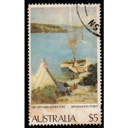 Australia 1979 Painting $5.00 Used Stamp .