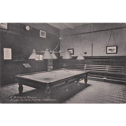 Billiard Games Room Sailors Military Home Chatham Kent Old Postcard